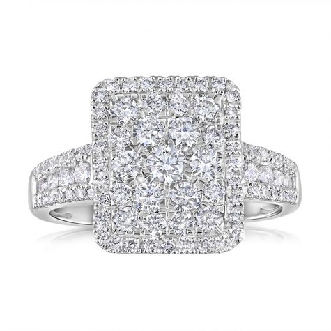 18ct White Gold 1.00ct Diamond Certified Engagement Ring