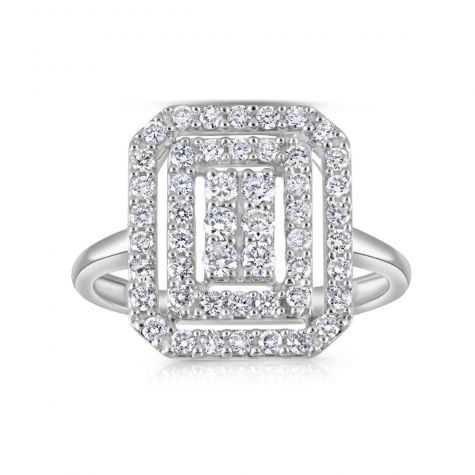 9ct White Gold 0.50ct Diamond Dress Ring