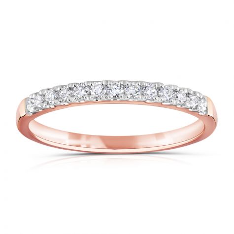 18ct Rose Gold 0.20ct Diamond Set Gorgeous Half Eternity Ring