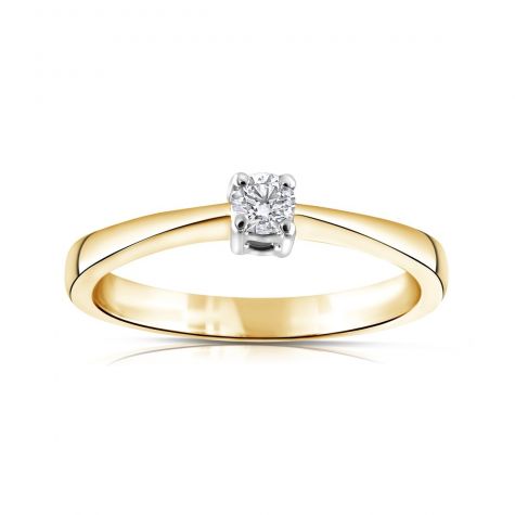 9ct Yellow Gold 0.10ct Solitaire Ring