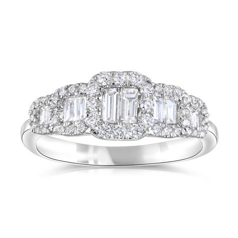18ct White Gold 0.72ct Diamond 5-Stone Dress/Engagement Ring