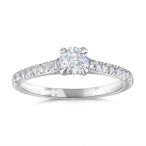 18ct White Gold 0.45ct Certificated Diamond Solitaire Ring