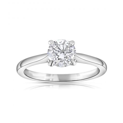 18ct White Gold 0.70ct Certificated Diamond Solitaire Ring 