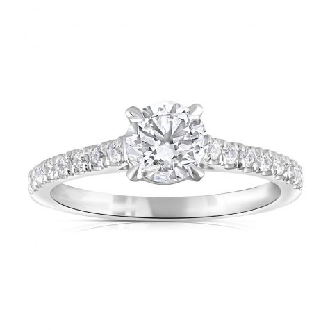 18ct White Gold 0.90ct Certificated Diamond Engagement Ring