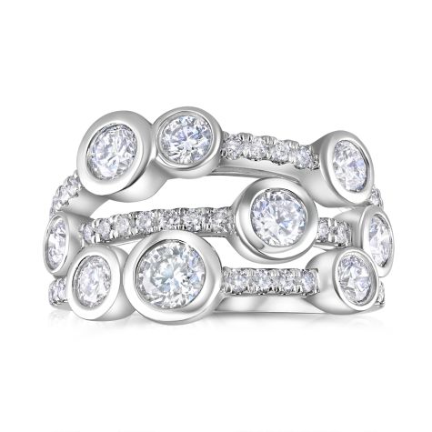 18ct White Gold 1.60ct Diamond Set Fancy Dress Ring