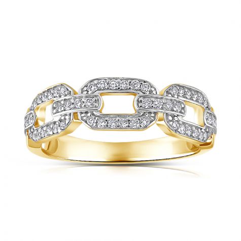 9ct Yellow Gold Chain Design 0.25ct Diamond Ring