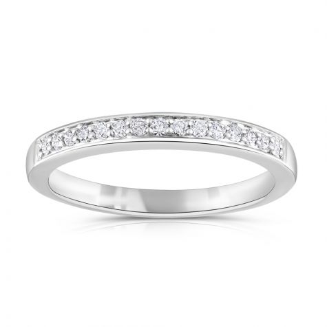 18ct White Gold 0.14ct Diamond Set Half Eternity Gorgeous Ring