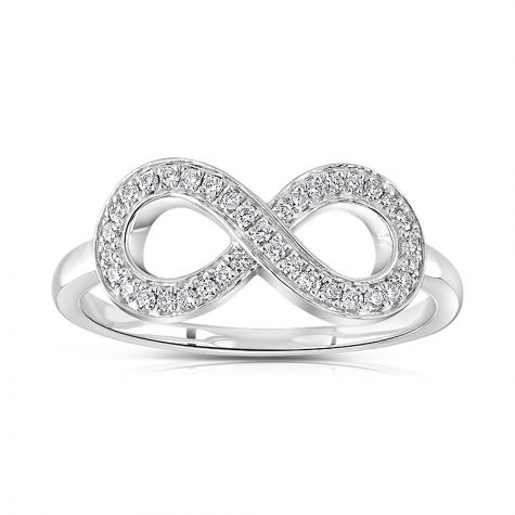 9ct White Gold 0.13ct Infinity Dress Ring
