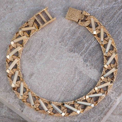 Heavy Solid 9ct Gold Square Curb Bracelet 8.5” – 12mm Hand Cast British Made Bracelet 29.8g