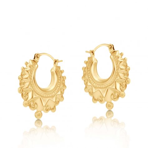 9ct Yellow Gold Classic Creole Hoop Earrings - 20mm