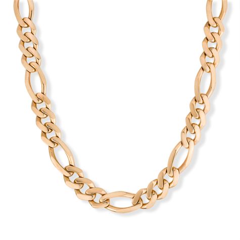 9ct Yellow Gold Solid Large Figaro Chain - British Made - 11mm Wide, Lengths 22"-30" (Size 3)