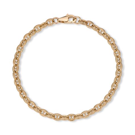 9ct Yellow Gold Ornate Patterned Anchor Bracelet - 5mm - 9" - Ex Display