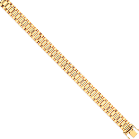 9ct Yellow Gold Solid Presidential Bracelet - 10mm - 8.5"- Gents