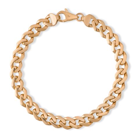 9ct Yellow Gold Solid British Made Curb Bracelet - 8.5mm Wide, 9" Long - Gents (SIZE 2) EX DISPLAY