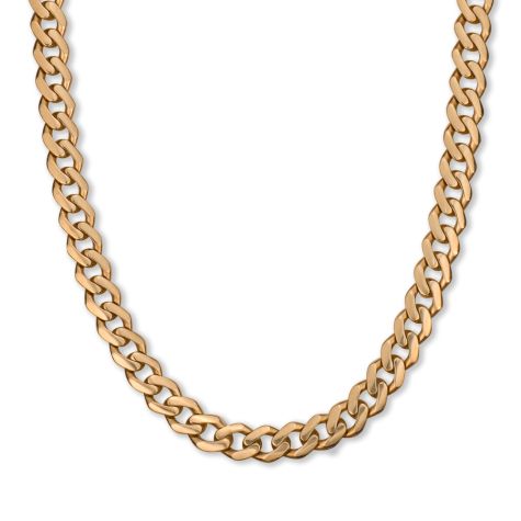 9ct Yellow Gold Solid British Made Curb Chain - 10.5mm Wide, 22"- 30" Long (SIZE 3)