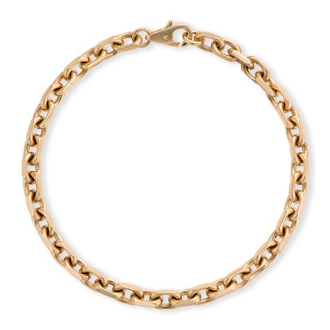 9ct Solid Gold Diamond Cut Oval Belcher Bracelet - 5.5mm Wide - 9" Gents (Size 2) EX DISPLAY