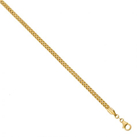 9ct Yellow Gold Solid Franco / Foxtail Chain  - 3.5mm - 22"