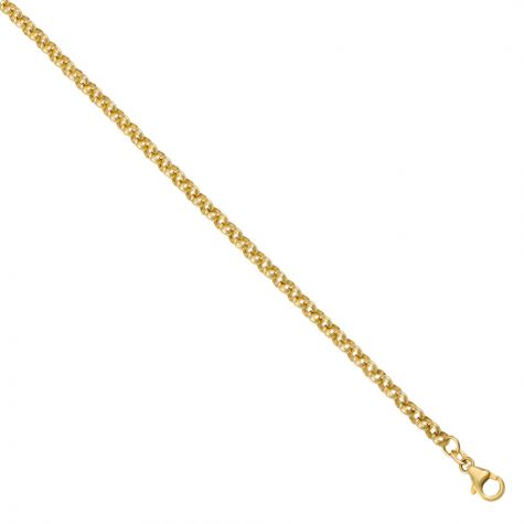 9ct Yellow Gold Polished Round Link Belcher Chain - 18" - 4 mm