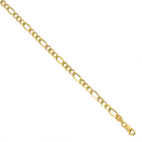 SOLID 9ct Yellow Gold Italian Figaro Curb Chain - 5mm -  22" 