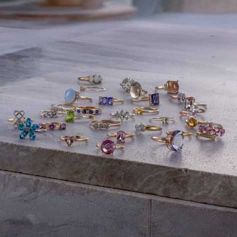 30 x 9ct Solid Gold Gemstone Rings – 59g Total – Sizes I–S – Stunning Mixed Stone Job Lot – Excellent Condition