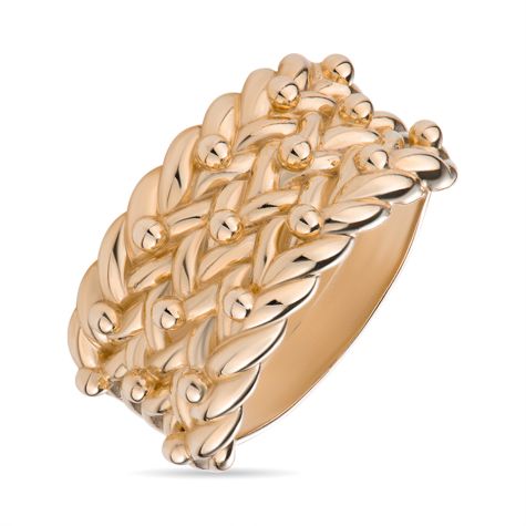 Solid 9ct Yellow Gold 3 Row Keeper Ring - 12.5mm Wide - UK Hallmarked - Gents Size W-Z+3