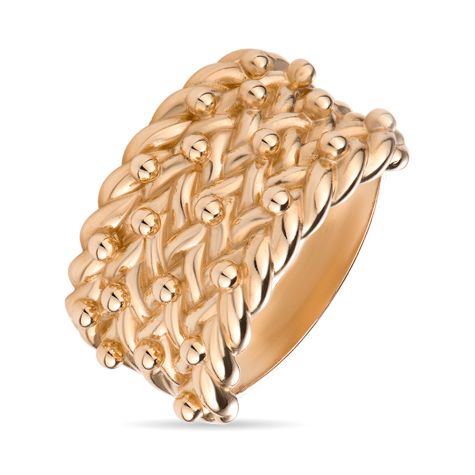 Solid 9ct Yellow Gold 4 Row Keeper Ring - 14.5mm Wide - UK Hallmarked - Gents Size Q-V