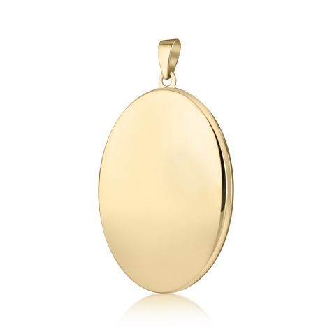 9ct Yellow Gold Polished Oval Locket Pendant - 26mm