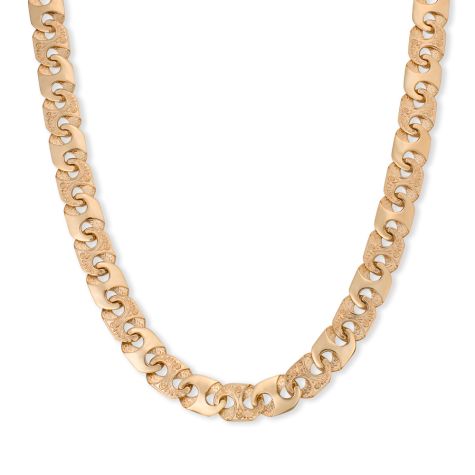 9ct Yellow Gold Solid Ornate Mariner Chain - 10mm Wide, 30" Long (SIZE 3) EX DISPLAY