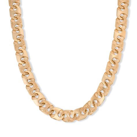 9ct Yellow Gold Solid Ornate Mariner Chain - 13mm Wide, 30" Long (SIZE 4) EX DISPLAY