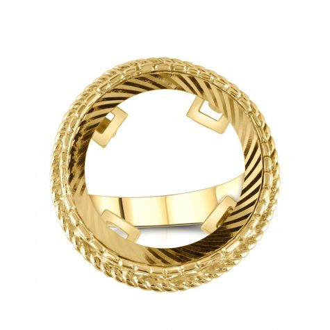 9ct Yellow Gold Basket Side Half Sovereign Ring