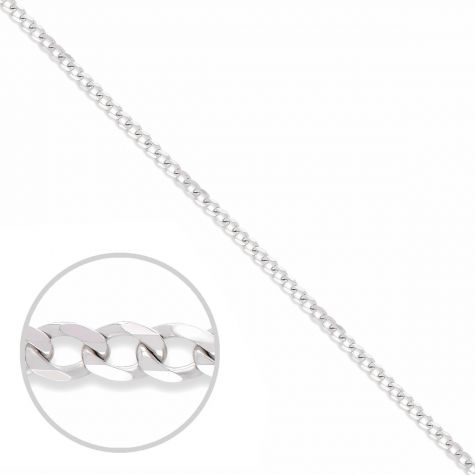 SOLID - 9ct Gold Italian Bevelled Edge Curb Chain - 2.3mm -18"
