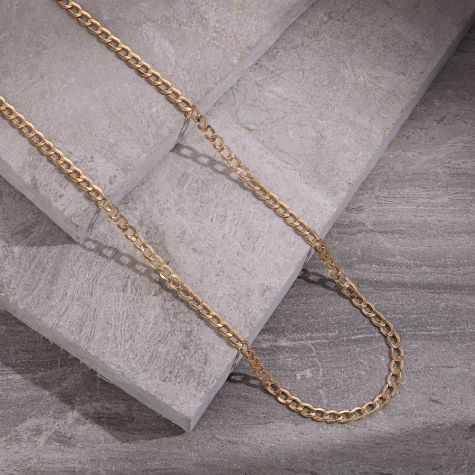 SEMI SOLID - 9ct Yellow Gold Italian Made Curb Chain - 5 mm - 28"