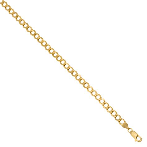 9ct Yellow Gold Solid Italian Made Curb Chain - 3.5mm - 19.5"