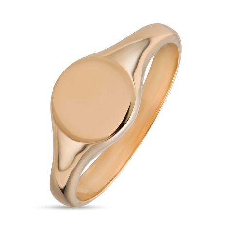 Solid 9ct Yellow Gold Round Signet Ring, British Made - 10mm Wide - Mens Size Q-V (Size 1)