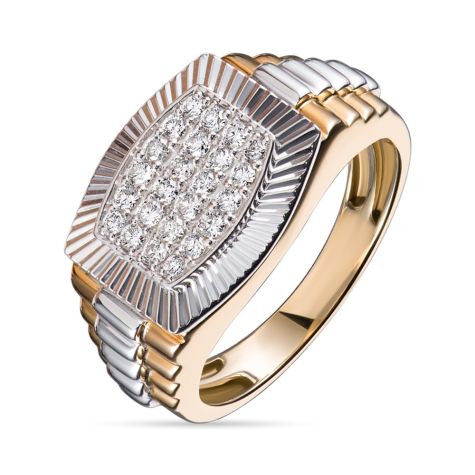 9ct Yellow & White Gold 0.50ct Diamond Fancy Link Ring