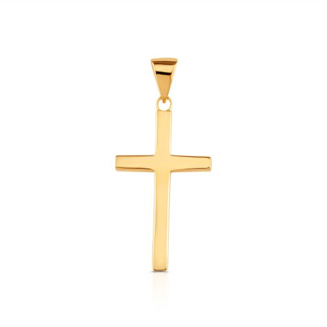 9ct Gold Solid Classic Polished Cross Pendant - Size 1