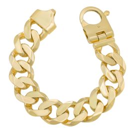 Mens 9ct gold curb bracelet cheap