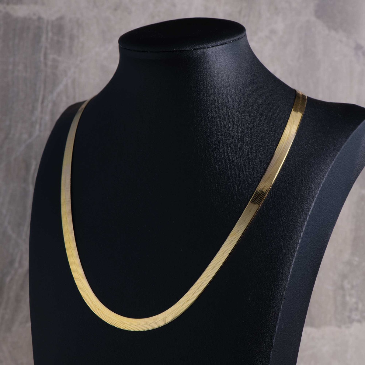 Product Image for 9ct Italian Solid Gold Herringbone Chain Necklace – 20 Inch, 6mm Wide, Ladies Statement Chain, Rich Shine & Fluid Design