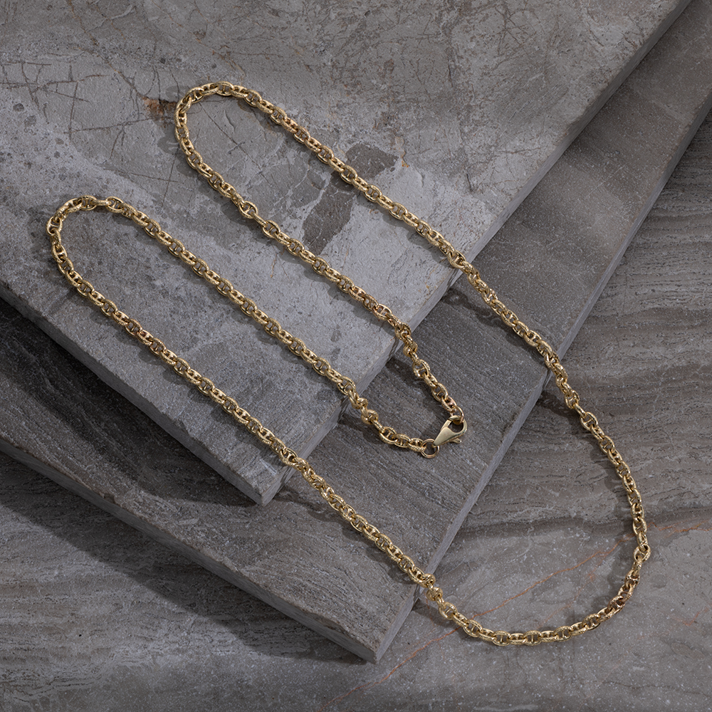 Product Image for 9ct Yellow Gold Solid Ornate Pattern Anchor / Mariner Chain - 5mm - 28"