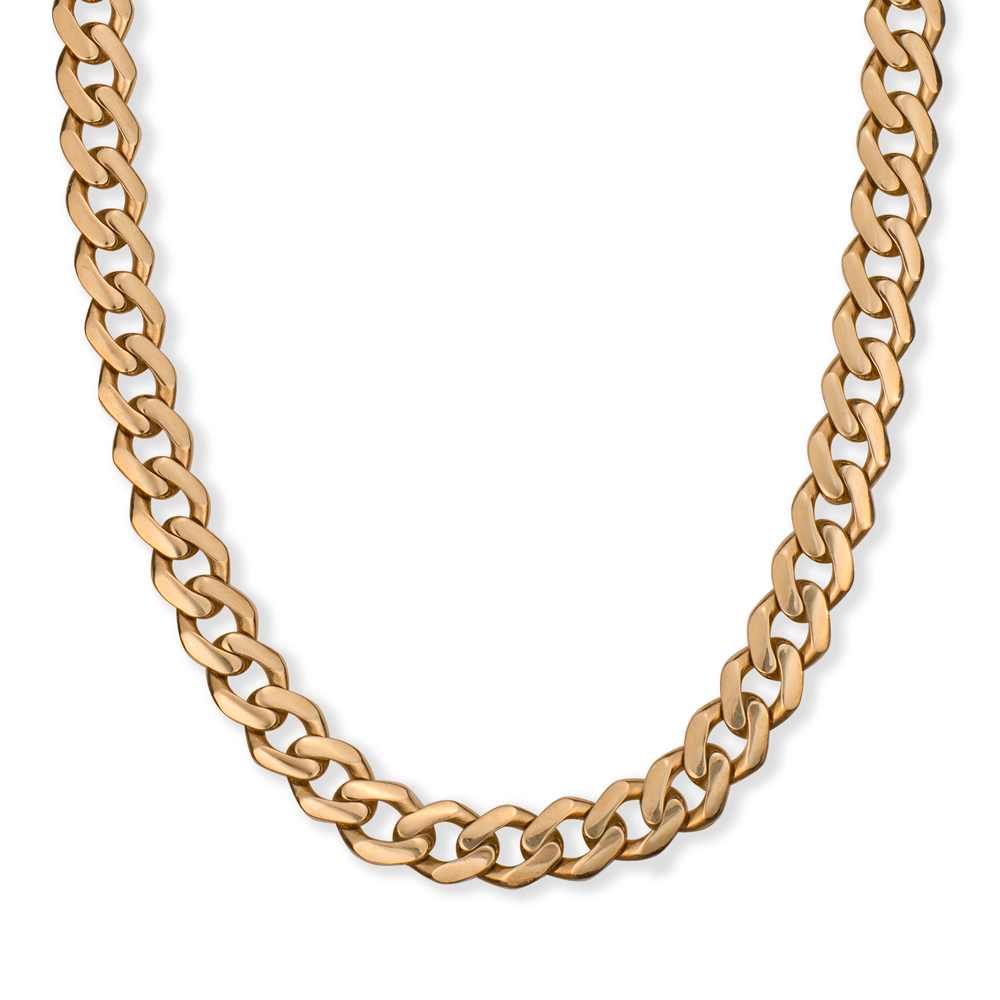 Product Image for 9ct Yellow Gold Solid Large & Heavy British Made Curb Chain, 13mm Wide, 22" Long (SIZE 4)