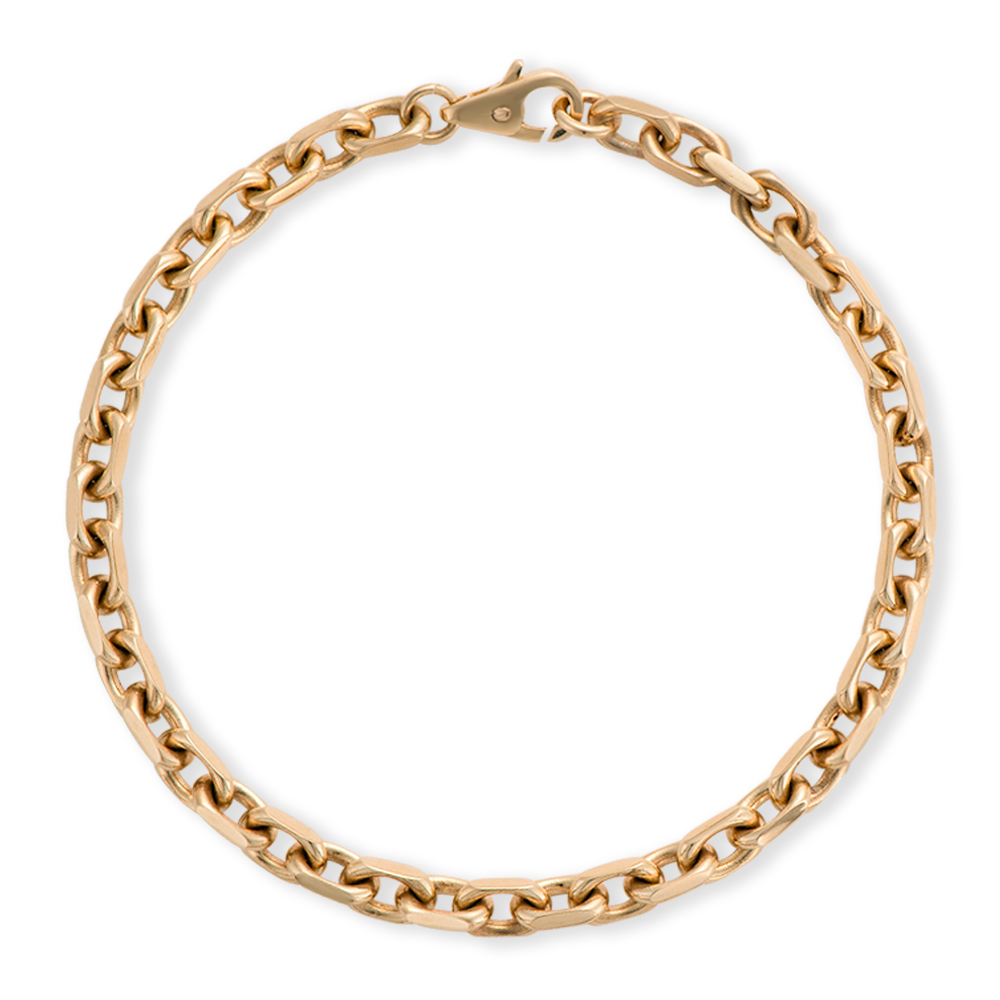 Product Image for 9ct Solid Gold Diamond Cut Oval Belcher Bracelet - 5.5mm Wide - 9" Gents (Size 2) EX DISPLAY