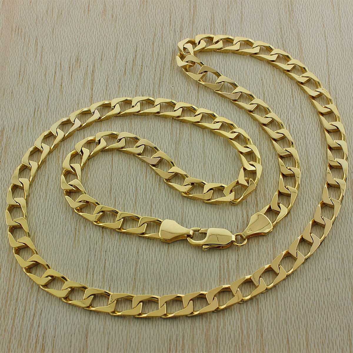 Hallmarked 9ct Yellow Gold Square Curb Link Chain 24" 47.3G RRP £1805