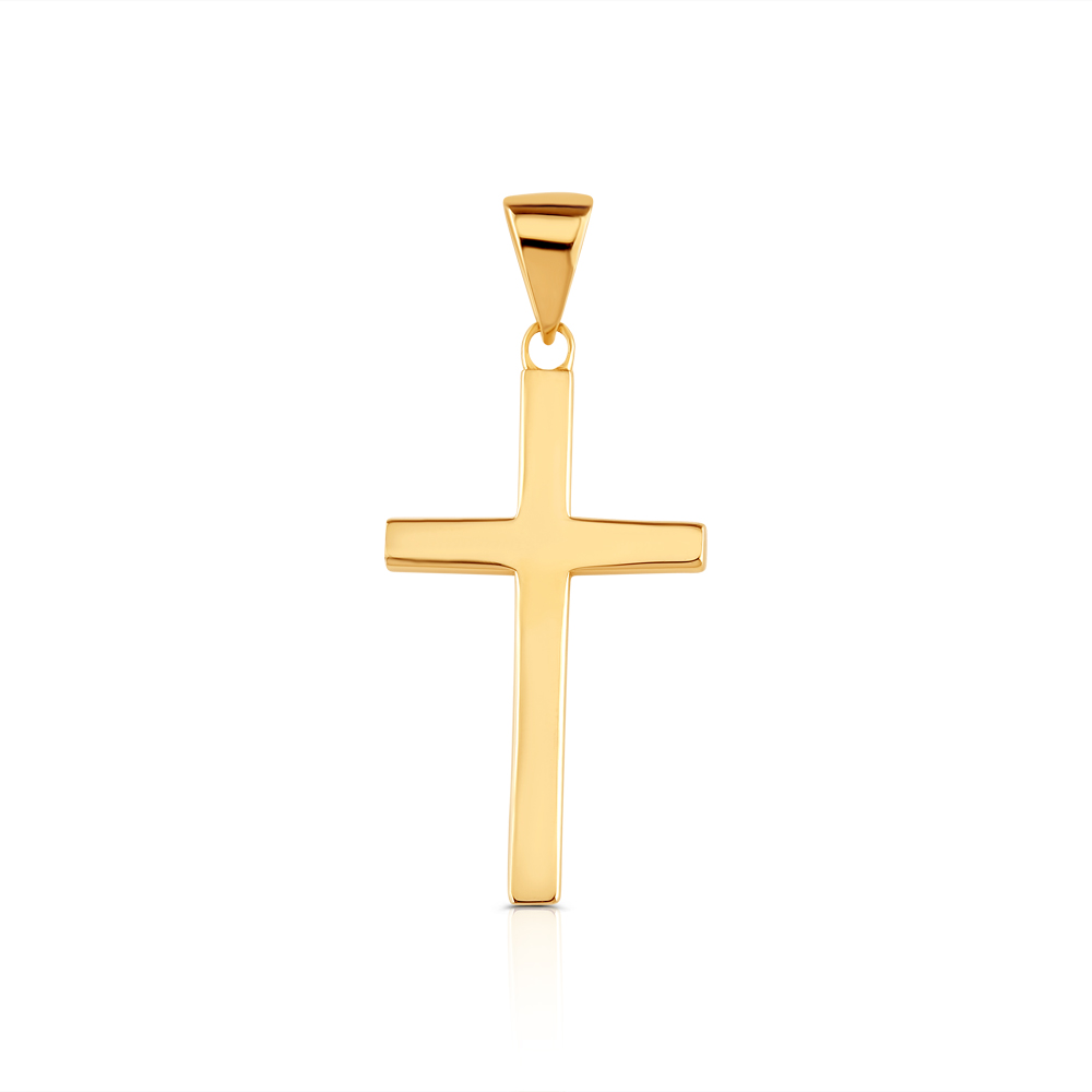 Product Image for 9ct Gold Solid Square Classic Polished Cross Pendant - Size 1