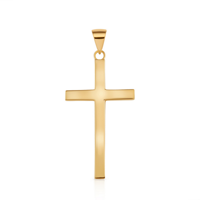 Product Image for Solid 9ct Gold Square Classic Polished Cross Pendant - Size 2.5