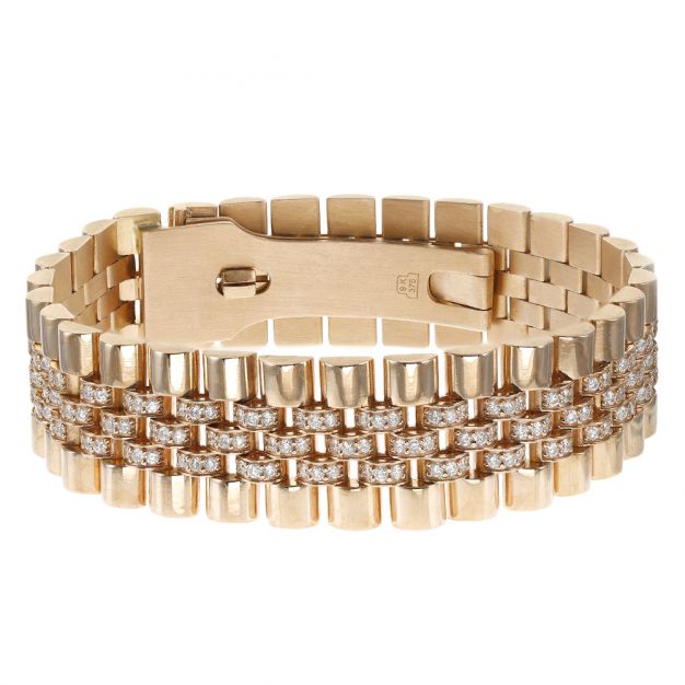 rolex style gold bracelet