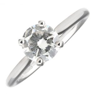 GIA CERTIFIED Platinum 1.01ct Diamond Engagement Ring