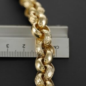 Solid 9ct Gold Heavy Ornate Belcher Bracelet -12.5mm